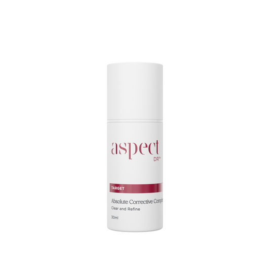 Aspect DR Absolute Corrective Complex 30ml clarifying serum with salicylic acid to minimise pores and balance oil.