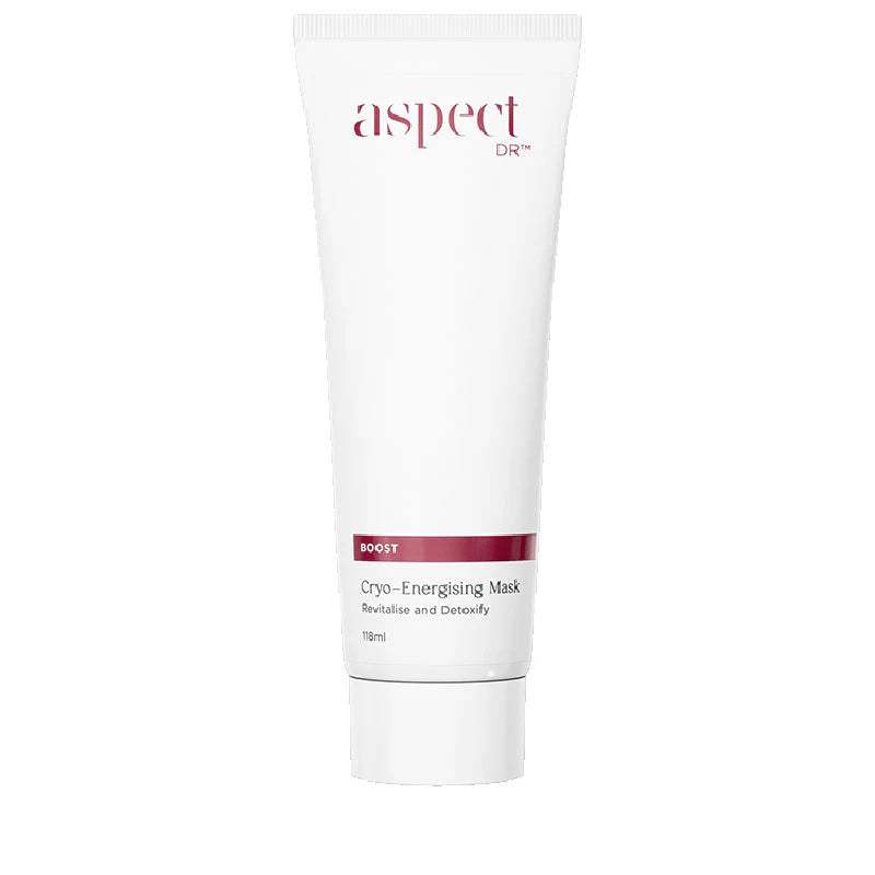 Aspect DR Cryo-Energising Mask 118ml cooling gel mask formulated to detoxify, hydrate and refresh tired or stressed skin