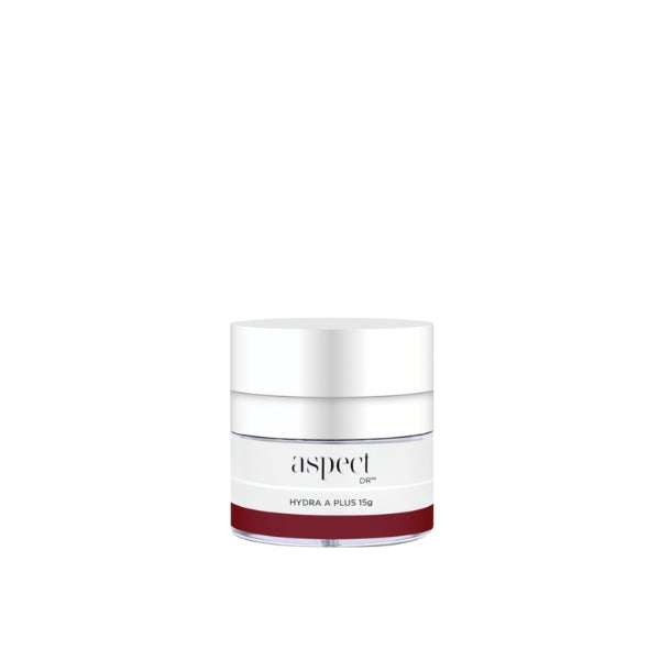 Aspect DR Hydra A Plus 15g lotion-serum combining multiple vitamin A forms, hydrators and peptides in elegant packaging for revitalised skin.