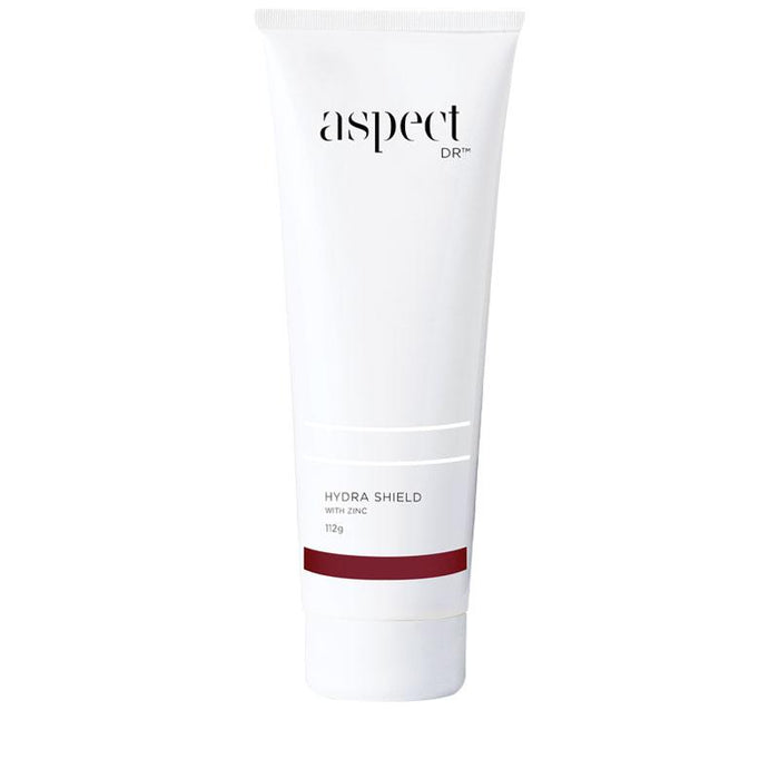 Aspect DR Hydra Shield 112g lightweight protective moisturiser with zinc oxide, botanical oils and antioxidants.
