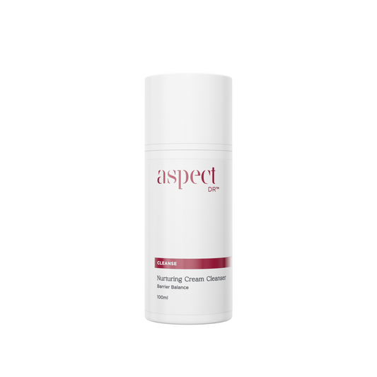 Aspect Dr Nurturing Cream Cleanser Barrier Balance 100ml gentle dual-action cream cleanser with lipids, prebiotics, and New Zealand glacial clay for sensitive skin.