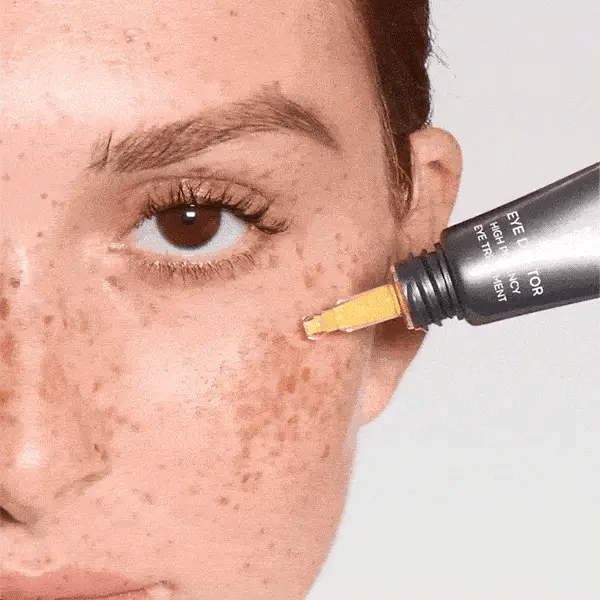Cosmedix Elite Eye Doctor nighttime retinol eye treatment applied to pigmentation, fine lines and uneven under-eye texture.