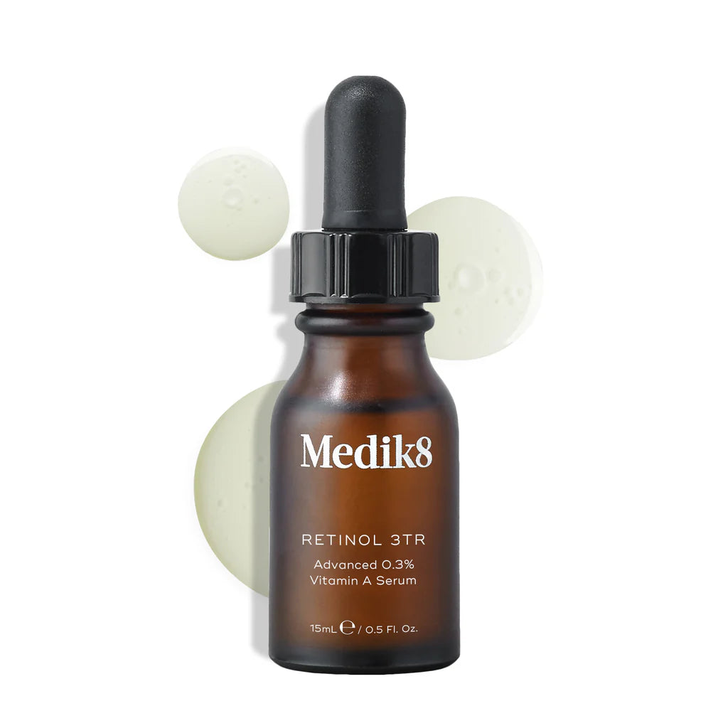 Medik8 Sale. Medik8 Retinol 3TR Supercharged 0.3% Vitamin A Serum. Contains Retinol, Squalane, Climbazole and Vitamin E