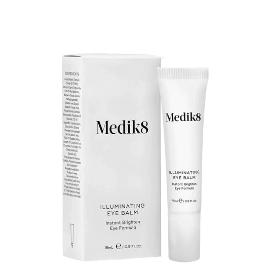 Medik8 Sale. Medik8 Illuminating Eye Balm. An instantly illuminating and hydrating eye balm which helps to visibly brighten and refresh tired eyes. Contains Hyaluronic Acid and illuminating minerals to reduce the appearance of dark circles