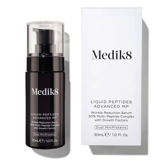 Medik8 Sale. Medik8 Liquid Peptides Advanced MP. Fine lines, expression lines, and deep-set wrinkles are visibly smoothed as the lightweight serum visibly plumps, firms and refines uneven skin texture.