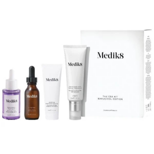 Medik8 Sale. Medik8 The CSA Kit Bakuchiol Edition. The secret to younger looking, radiant skin. Medik8 The CSA Kit Bakuchiol Edition is the perfect alternative for those who cannot use Retinol, including pregnant and nursing women.