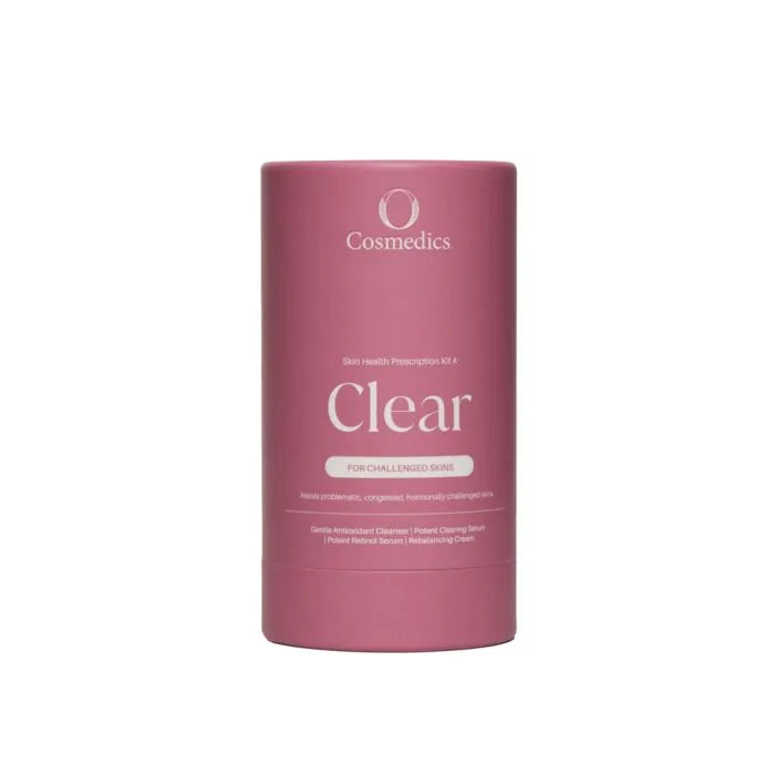 O Cosmedics Sale. O Cosmedics Clear Prescription Kit Contains O Cosmedics Gentle Antioxidant Cleanser, O Cosmedics Potent Clearing Serum, O Cosmedics Potent Retinol Serum & O Cosmedics Rebalancing Cream