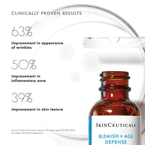 SkinCeuticals Blemish and Age Defense Salicylic Acid Serum is a targeted, oil-free approach for ageing skin prone to breakouts. This acid blend combines 2% dioic acid with an optimal alpha- and beta-hydroxy acid formulation to reduce the formation of blemishes and clogged pores, while improving the appearance of fine lines, wrinkles, and uneven skin tone.