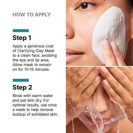 SkinCeuticals Clarifying Clay Mask is a non-drying masque that combines kaolin and bentonite, botanicals and minerals, and a hydroxy acid blend to gently exfoliate dead skin cells. The natural earth clays kaolin and bentonite decongest pores, lift impurities, and help remove excess oils. While aloe and chamomile soothe the skin.