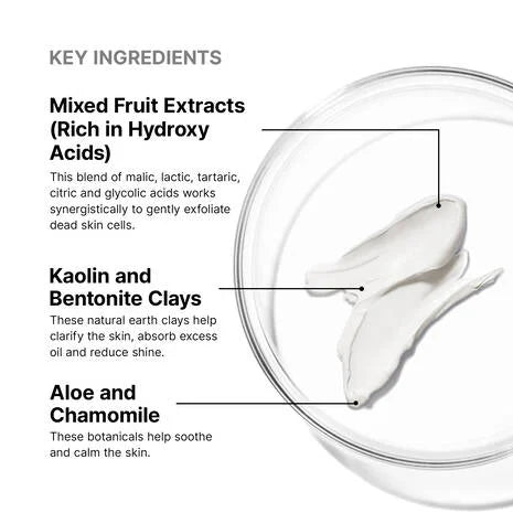 SkinCeuticals Clarifying Clay Mask is a non-drying masque that combines kaolin and bentonite, botanicals and minerals, and a hydroxy acid blend to gently exfoliate dead skin cells. The natural earth clays kaolin and bentonite decongest pores, lift impurities, and help remove excess oils. While aloe and chamomile soothe the skin.