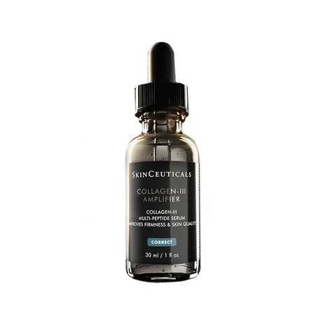 SkinCeuticals Collagen III Amplifier Serum is a breakthrough collagen-boosting multi-peptide serum, delivering visibly firmer, smoother, and more hydrated skin in 1 week.
Formulated with Biotech Collagen Type III, this multi-peptide serum promotes several collagen types to restore and collagen loss signs, helping improve skin elasticity, firmness, and radiance.