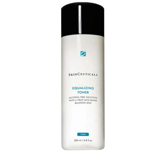 SkinCeuticals Equalizing AHA Toner is a targeted exfoliating toner that helps refresh and restore skin's appearance, while removing excess residue.
This pH balancing toner combines hydroxy acids to gently exfoliate dead skin cells, with botanical extracts of witch hazel, rosemary, aloe, and chamomile to soften, soothe, and tone skin.