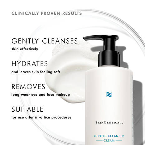 SkinCeuticals Gentle Cream Cleanser is a creamy, mild cleanser that is ideal for sensitive skin.
SkinCeuticals Gentle Cream Cleanser is also suitable for dry, normal and pre- or post-cosmetic procedure skin.