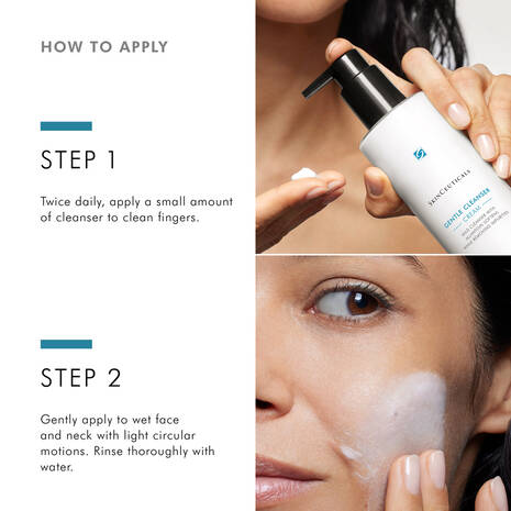 SkinCeuticals Gentle Cream Cleanser is a creamy, mild cleanser that is ideal for sensitive skin.
SkinCeuticals Gentle Cream Cleanser is also suitable for dry, normal and pre- or post-cosmetic procedure skin.