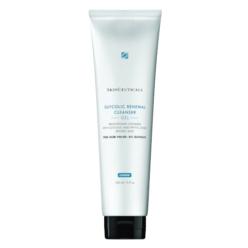 SkinCeuticals Glycolic Renewal Foaming Cleanser is a high-concentration soft-foaming cleanser designed to effectively exfoliate rough skin.
Formulated with 8% glycolic acid combined with 1% phytic acid, aloe leaf juice and glycerin, this glycolic acid cleanser helps deliver a clear and bright complexion while removing oil, dirt, debris, and long-wear makeup without stripping the skin of moisture.