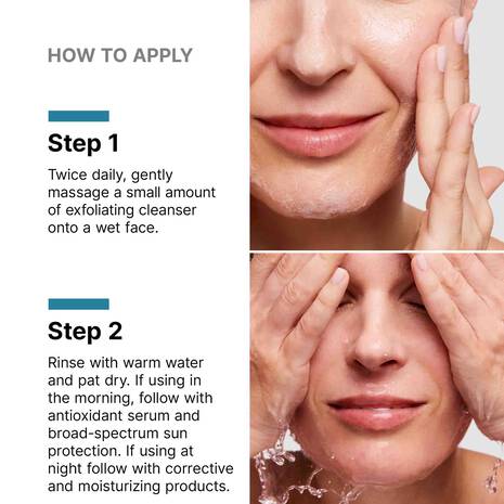 SkinCeuticals Glycolic Renewal Foaming Cleanser is a high-concentration soft-foaming cleanser designed to effectively exfoliate rough skin.
Formulated with 8% glycolic acid combined with 1% phytic acid, aloe leaf juice and glycerin, this glycolic acid cleanser helps deliver a clear and bright complexion while removing oil, dirt, debris, and long-wear makeup without stripping the skin of moisture.