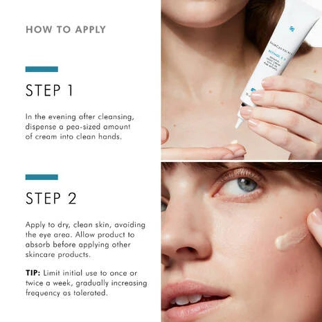 SkinCeuticals Retinol 0.3 Anti-Ageing Night Cream is recommended for first-time retinol users. This retinol night cream features 0.3% pure retinol, delivered in a stable format using our latest technology. Formulated with soothing bisabolol to minimise irritation and specially packaged to preserve potency, this retinol face cream helps improve the appearance of fine lines, wrinkles, discolouration, blemishes, and pores.