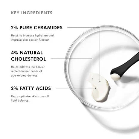 SkinCeuticals Triple Lipid Restore 2:4:2 is an anti-ageing cream for dry skin formulated in an optimised concentration of lipids: 2% pure ceramides, 4% natural cholesterol, and 2% fatty acids.
This unique anti-ageing face cream contains a 2:4:2 cholesterol-dominant ratio to help restore the external moisture barrier of the skin and support natural self-repair, while potently nourishing ageing skin for improvement in visible signs of accelerated ageing.