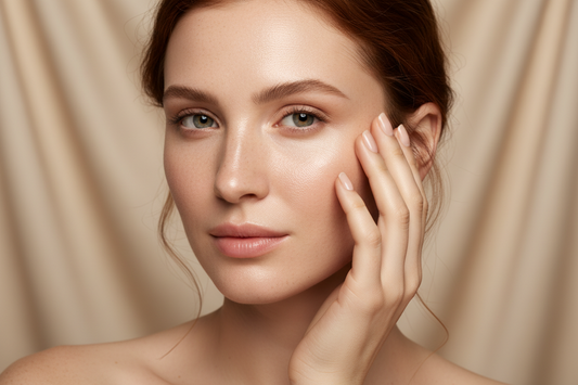 Woman with healthy, hydrated and glowing skin, representing a strong and healthy skin barrier and balanced, resilient skin
