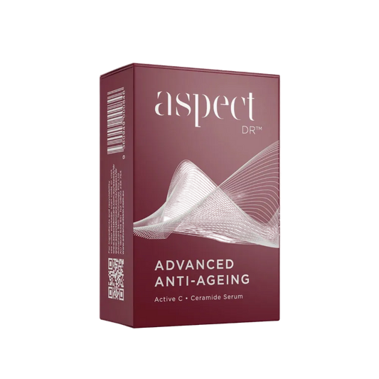 Aspect DR Advanced Anti-Ageing Duo, a limited-edition Vitamin C and ceramide skincare gift set targeting fine lines, loss of firmness and skin barrier support.