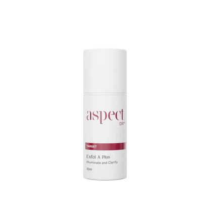 Aspect DR Exfol A Plus 30ml refining serum with lactic acid, retinol and Lanablue™ to enhance skin renewal.