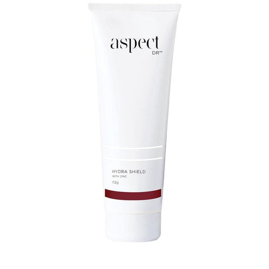 Aspect DR Hydra Shield 112g lightweight protective moisturiser with zinc oxide, botanical oils and antioxidants.