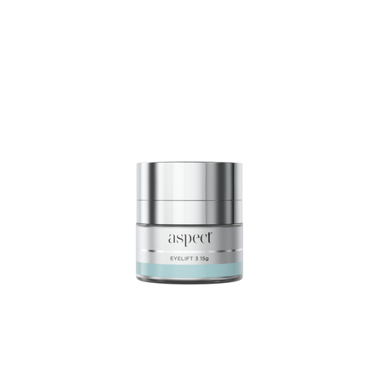 Aspect Eyelift 3 peptide-rich eye cream designed to reduce dark circles, puffiness and fine lines while hydrating and firming the delicate eye area.