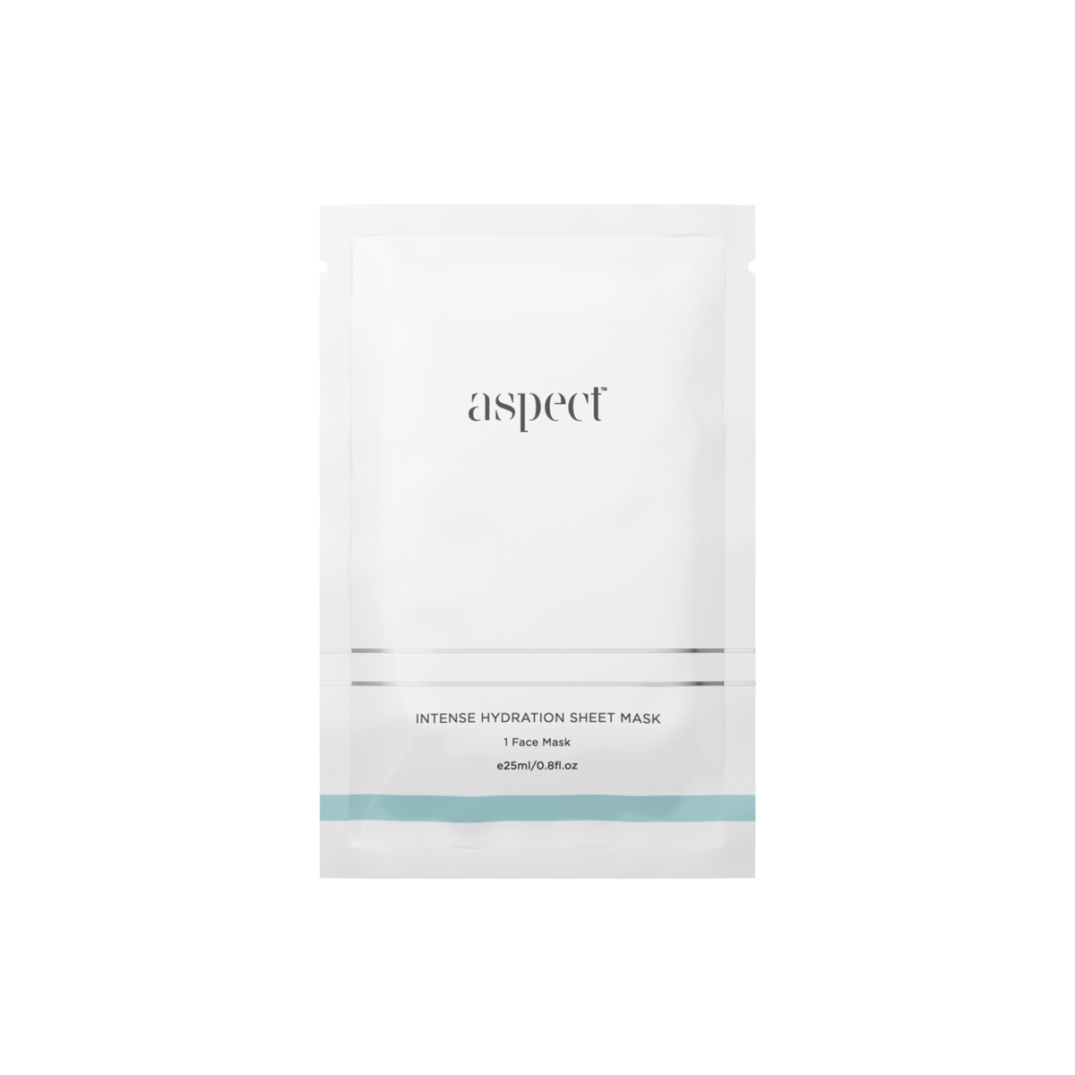 Aspect Intense Hydration Sheet Mask hydrating bio-cellulose face mask infused with hyaluronic acid and antioxidants to plump, soothe and revive dehydrated skin.