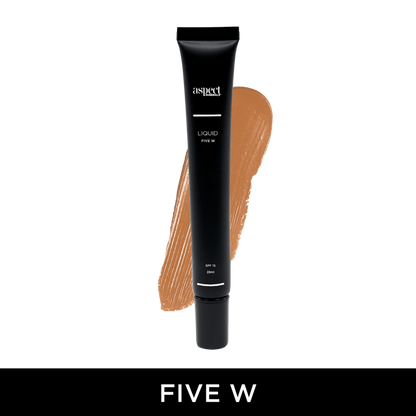 Aspect Minerals Liquid Five W Warm lightweight liquid foundation with SPF 15 for buildable coverage, hydration and a naturally radiant finish.