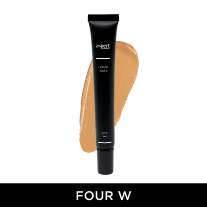 Aspect Minerals Liquid Four W Warm lightweight liquid foundation with SPF 15 for buildable coverage, hydration and a naturally radiant finish.