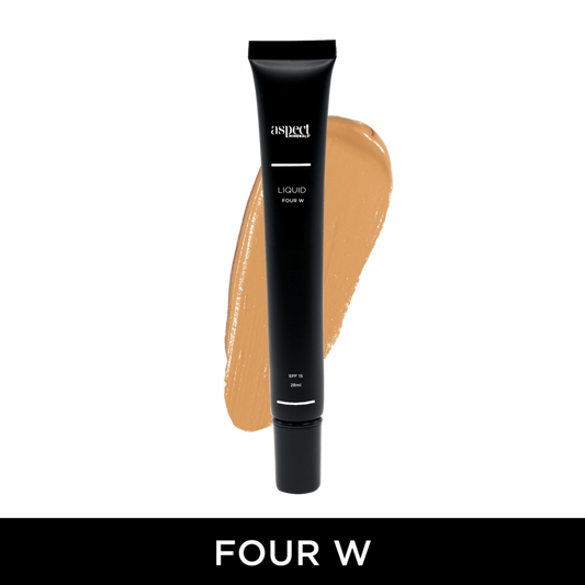 Aspect Minerals Liquid Four W Warm lightweight liquid foundation with SPF 15 for buildable coverage, hydration and a naturally radiant finish.