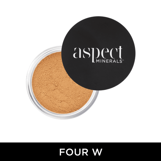 Aspect Minerals Powder Four W Warm mineral powder foundation with SPF 25 for buildable coverage, hydration and a radiant satin finish.