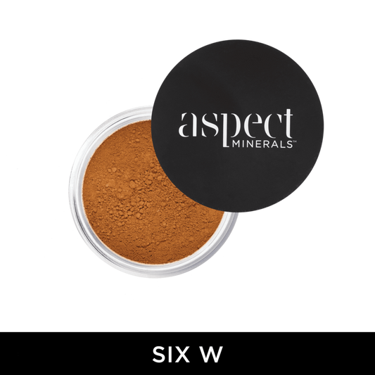 Aspect Minerals Powder Six W Warm mineral powder foundation with SPF 25 for buildable coverage, hydration and a radiant satin finish.