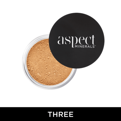 Aspect Minerals Powder Three Medium Neutral mineral powder foundation with SPF 25 for buildable coverage, hydration and a radiant satin finish.
