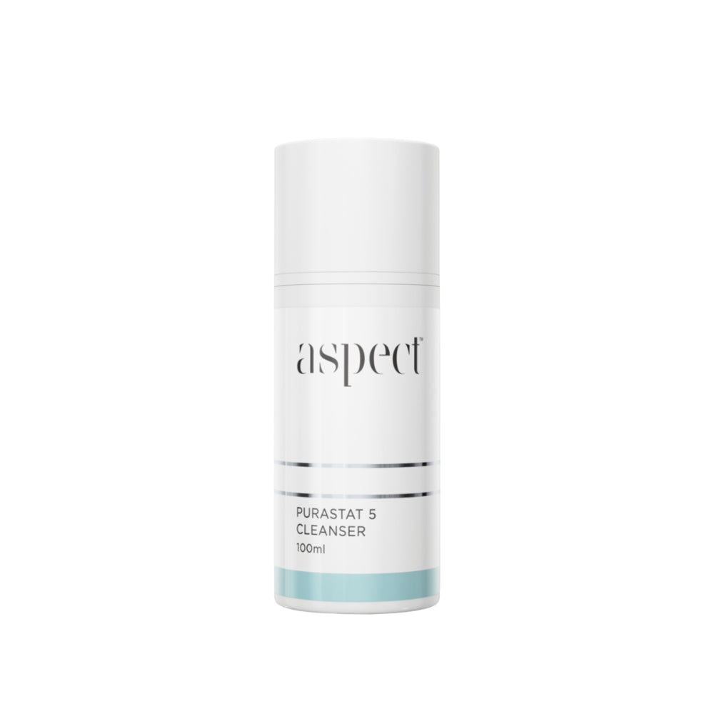 Aspect Purastat 5 Cleanser 100ml, gentle exfoliating foaming cleanser with lactic acid and fruit enzymes to refine skin texture and brighten the complexion.