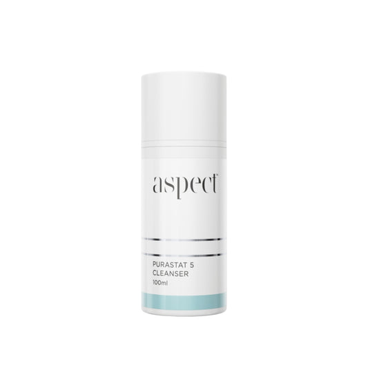 Aspect Purastat 5 Cleanser 100ml, gentle exfoliating foaming cleanser with lactic acid and fruit enzymes to refine skin texture and brighten the complexion.