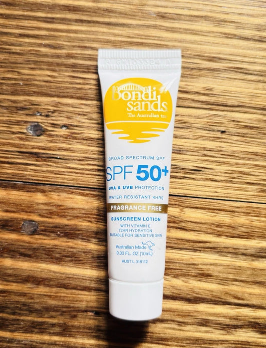 BONDI SANDS FRAGRANCE FREE 50+ SUNSCREEN TRAVEL SIZE 10ML