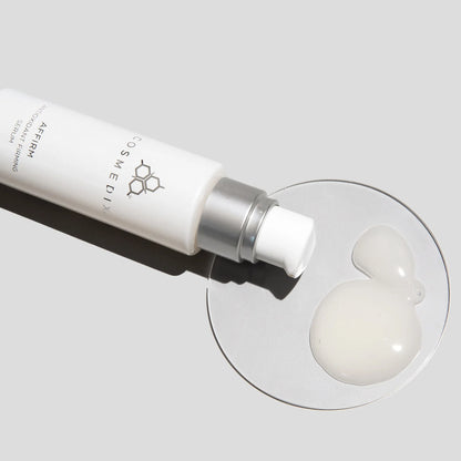 Cosmedix Affirm Antioxidant Firming Serum with peptide and antioxidant support for improved firmness, elasticity and smoother-looking skin.