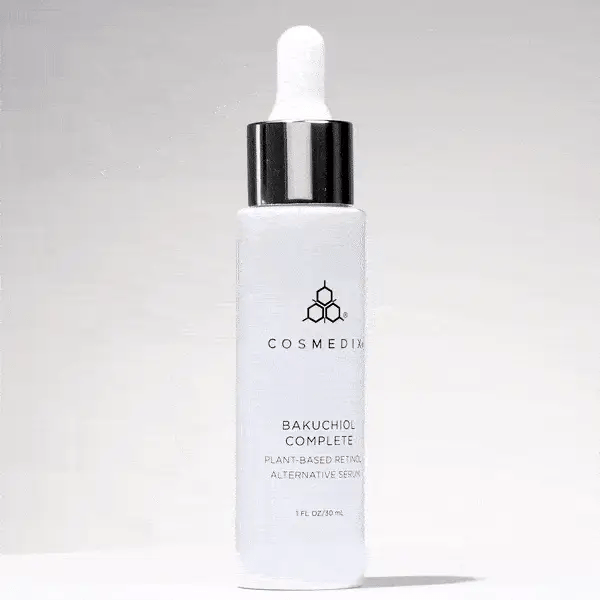 Cosmedix Bakuchiol Complete Plant-Based Retinol Alternative Serum for hydration, skin renewal and a softer, more even-looking complexion.