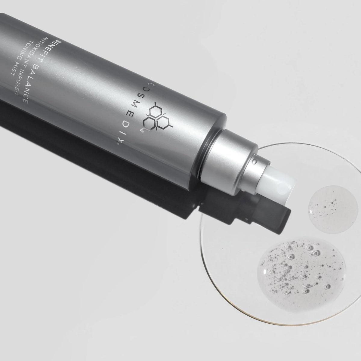 Cosmedix Benefit Balance Antioxidant Infused Toning Mist 150ml, facial mist with L-lactic acid and antioxidants to hydrate and prep skin for serums.