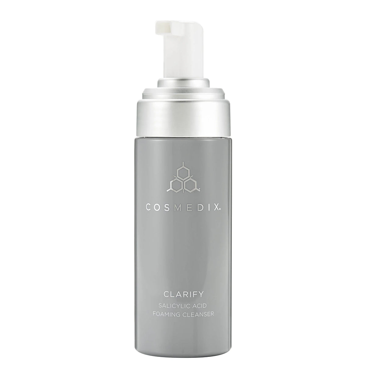 Cosmedix Clarify foaming cleanser with salicylic acid and aloe vera to help clear pores and reduce excess oil.