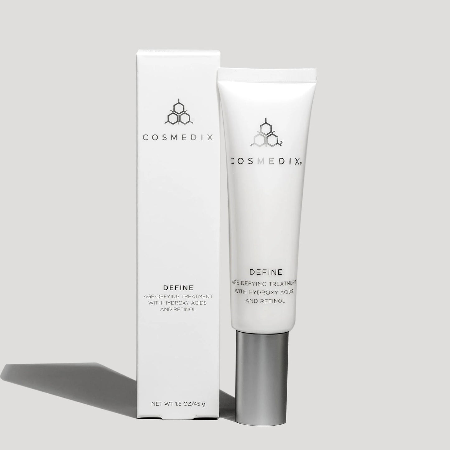 Cosmedix Define Age-Defying Treatment resurfacing night cream for uneven complexion, wrinkles and beginner retinol routines.