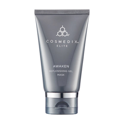 Cosmedix Elite Awaken Replenishing Gel Mask for dry, sensitive skin with gluconolactone, prebiotic algae and moisture-locking hydration.
