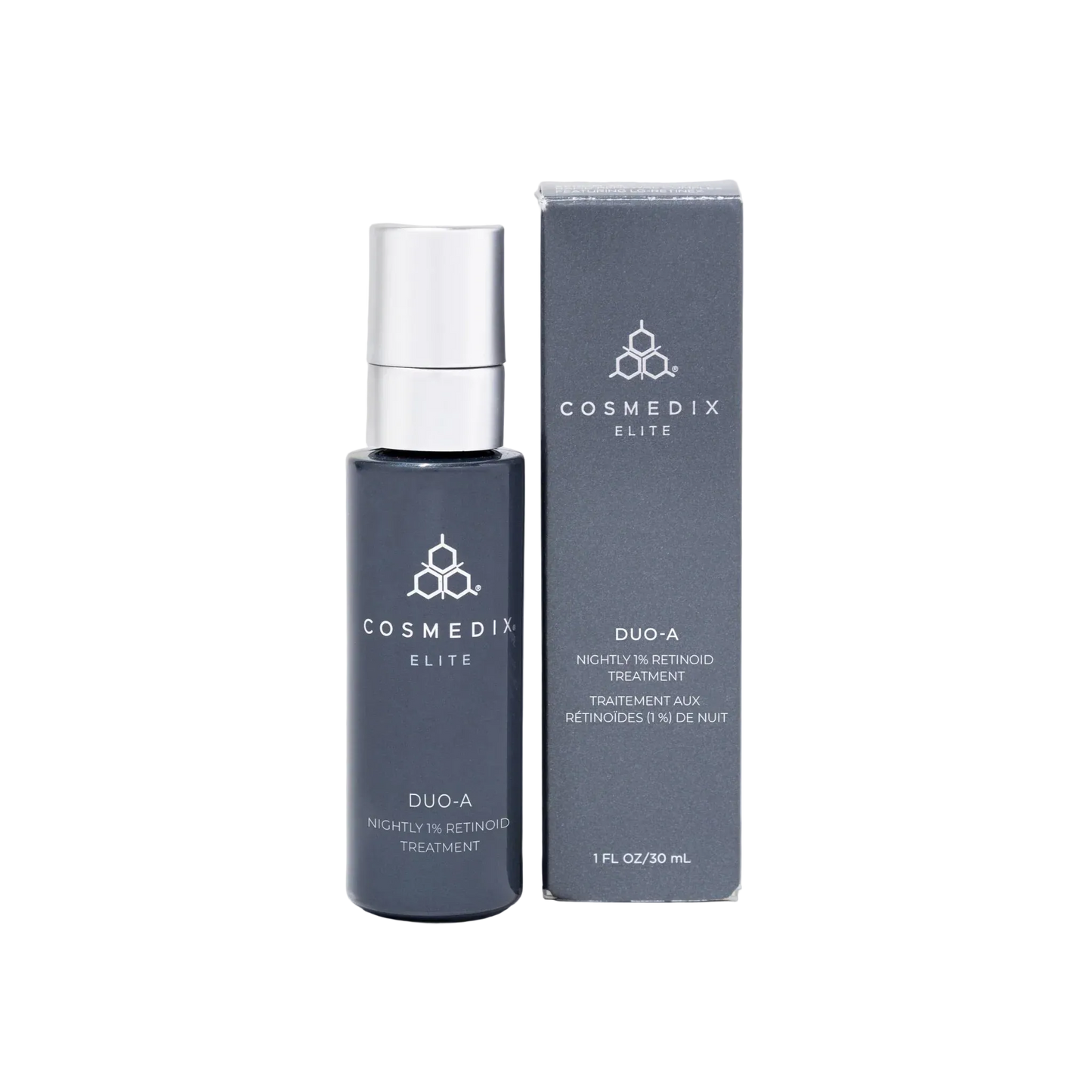 Cosmedix Elite Duo-A 1% Nightly Retinoid Treatment for fine lines, wrinkles and uneven skin texture.