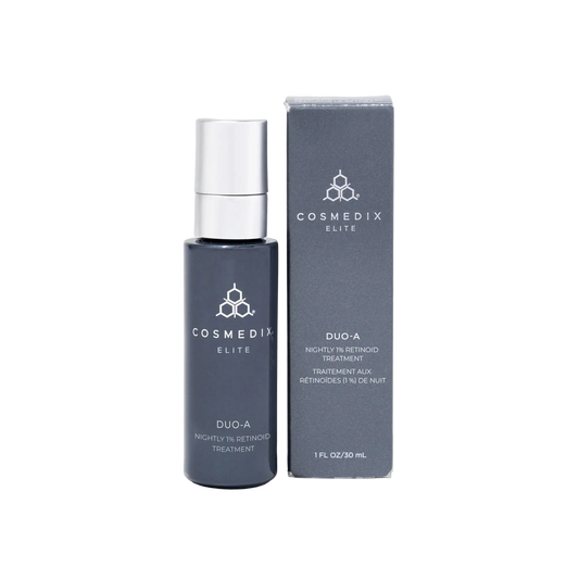 Cosmedix Elite Duo-A 1% Nightly Retinoid Treatment for fine lines, wrinkles and uneven skin texture.
