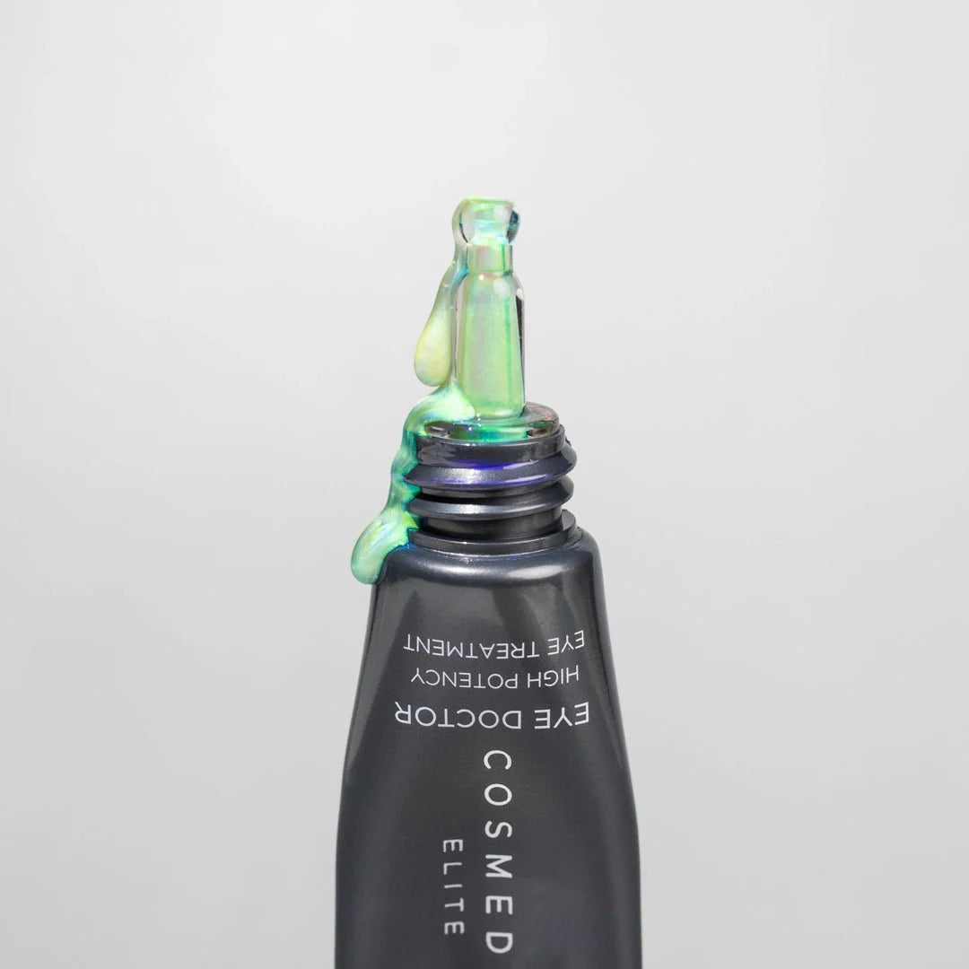 Cosmedix Elite Eye Doctor retinol eye treatment with liquid crystal technology for wrinkles, hydration and thinning under-eye skin.