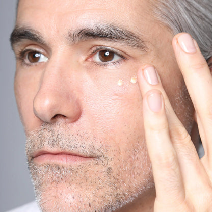 Cosmedix Elite Eye Doctor applied beneath the eyes to target crow’s feet, dryness, dark circles and loss of firmness.
