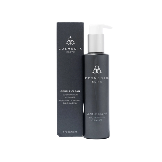 Cosmedix Elite Gentle Clean Soothing Skin Cleanser with shea butter and aloe vera for soft hydrated skin and non-stripping cleansing.