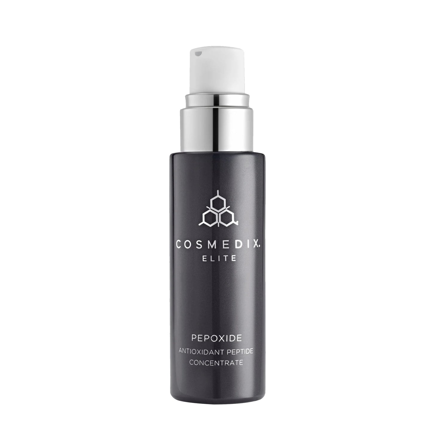 Cosmedix Elite Pepoxide Antioxidant Peptide Concentrate with 16 antioxidants and peptides for fine lines, firmness and uneven skin tone.