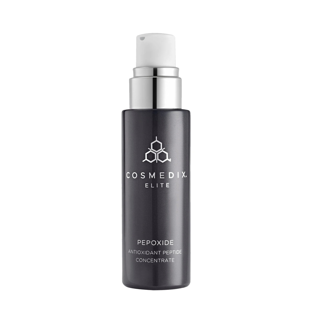 Cosmedix Elite Pepoxide Antioxidant Peptide Concentrate with 16 antioxidants and peptides for fine lines, firmness and uneven skin tone.